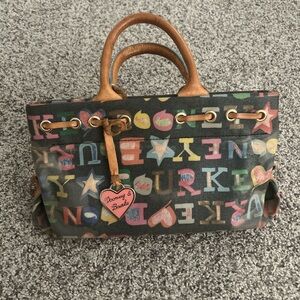 Dooney & Bourke Multicolor Satchel with Leather Trim